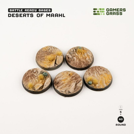 Deserts of Maahl Bases, Round 40mm (x5)
