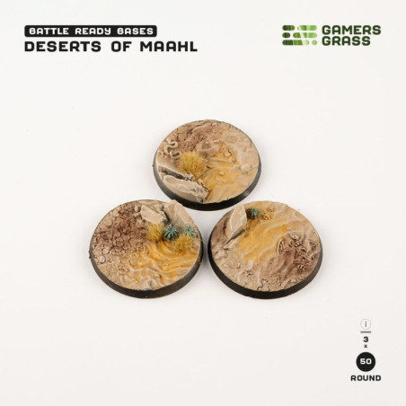 Deserts of Maahl Bases, Round 50mm (x3)
