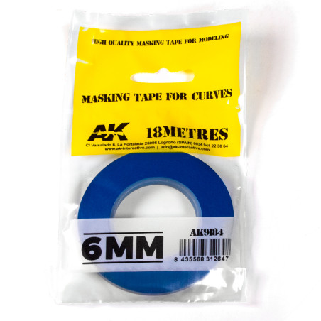 Blue Masking Tape for curves 6mm - AK