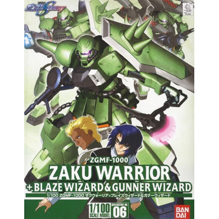 GUNDAM GUNPLA NG 1/100 06 ZAKU WARRIOR + BLAZE WIZARD & GUNNER WIZARD