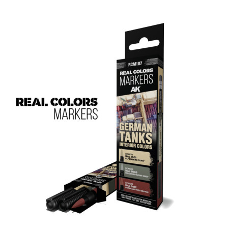 GERMAN TANKS INTERIOR COLORS - SET 3 REAL COLORS MARKERS - AK