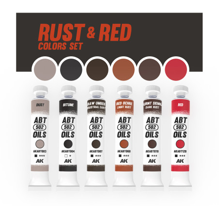 ABT304 - Oil - RUST AND RED COLORS SET