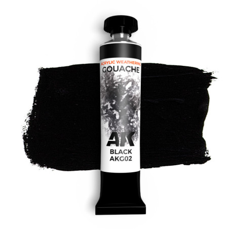 BLACK - AK GOUACHE 20 ml. - AK