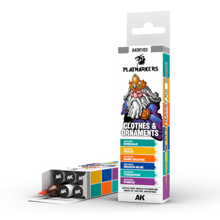 PLAYMARKERS SET - CLOTHES & ORNAMENTS  (6 ref.) - AK