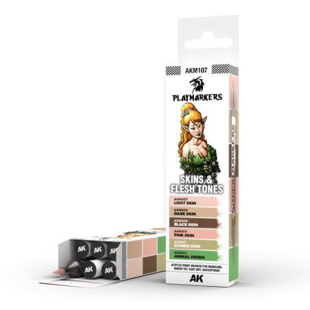 PLAYMARKERS SET - SKIN & FLESH TONES (6 ref.) - AK