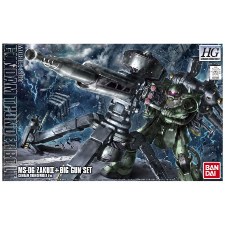 Gundam Gunpla HG 1/144 Zaku II + Big Gun Set Thunderbolt Ver