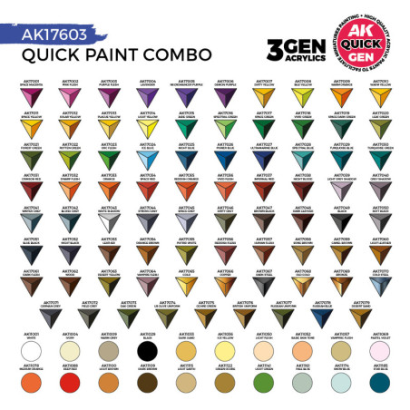 QUICK PAINT COMBO SET 100 COLORS (80 QUICK GEN+20 ACRYLIC 3GEN+3 BRUSHES)