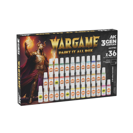 WARGAME PAINT IT ALL BOX 36 COLORS
