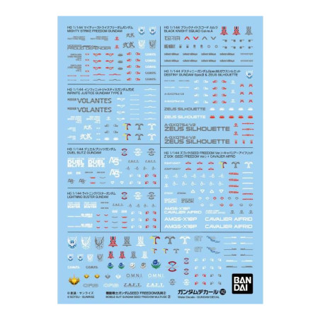 Gundam Gunpla Decal 142 Mobile Suit Gundam Seed Freedom Multiuse V2