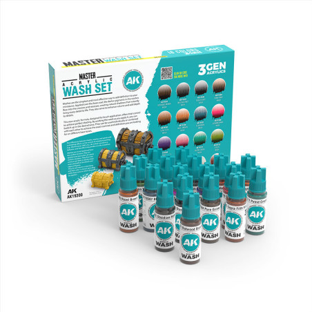 MASTER ACRYLIC WASH SET FULL RANGE 18 COLORS