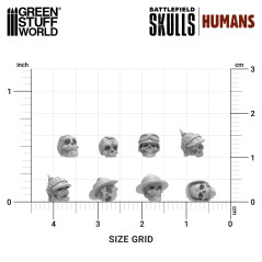 1000x Crânes Humains en résine 1:48-1:35
