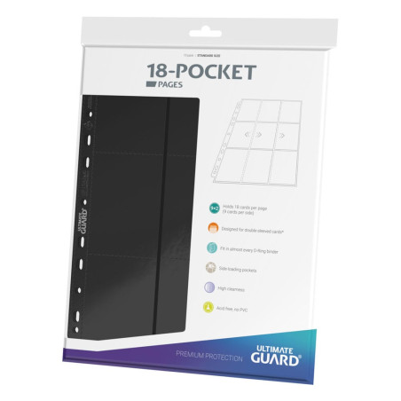 Ultimate Guard - 18-Pocket Pages Side-Loading (10) - Noir