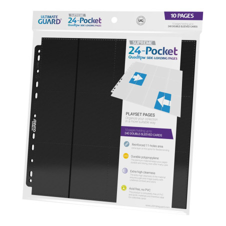 Ultimate Guard - 24-Pocket QuadRow Pages Side-Loading (10) - Noir