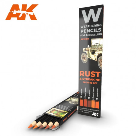WATERCOLOR PENCIL SET RUST AND STREAKING - AK