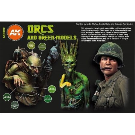 ORCS AND GREEN MODELS COLORS SET - AK